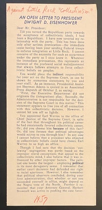 Cat.No: 288981 An open letter to President Dwight D. Eisenhower. Byram Campbell