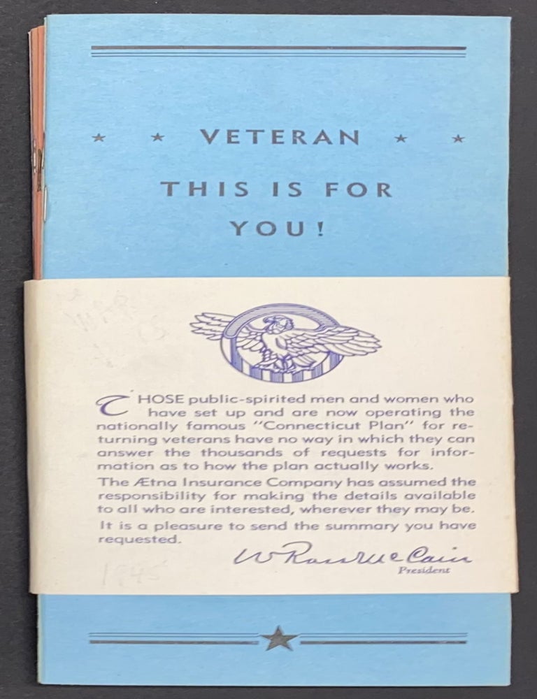 Cat.No: 289020 [Set of eight booklets describing the "Connecticut Plan" for returning veterans]