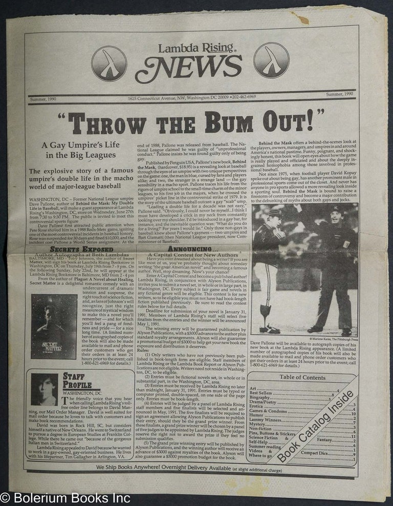 Cat.No: 289021 Lambda Rising News: Summer 1990: Throw the Bum Out