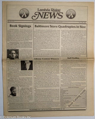Cat.No: 289023 Lambda Rising News: Jan-Feb 1991: Baltimore Store Quadruples in Size
