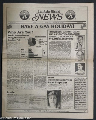Cat.No: 289027 Lambda Rising News: Holiday 1991: Have a Gay Holiday! Jim Marks, Jane Troxell