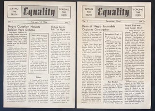 Cat.No: 289396 Equality [Two issues: Vol. 1 nos. 1 and 9]. James Farmer