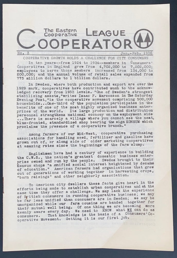Cat.No: 289401 The Eastern Cooperative League Cooperator. No. 3 (Jan.-Feb. 1936)