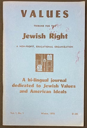 Cat.No: 289497 Values: Tribune for the Jewish right. A bi-lingual journal dedicated to...