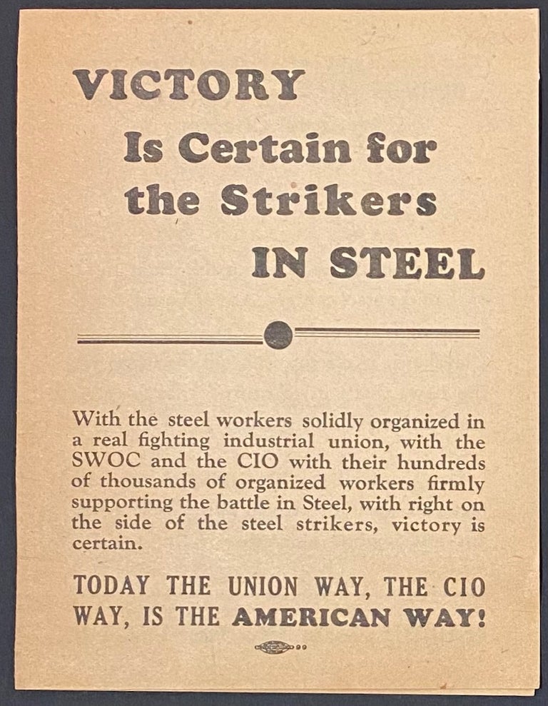 Cat.No: 289881 Victory is certain for strikers in steel