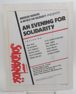 Cat.No: 289907 An Evening for Solidarity [handbill] Thursday, April 29, 7:30pm at Everett...