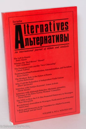 Cat.No: 290202 Socialist alternatives / Alternativy; An international journal of debate...