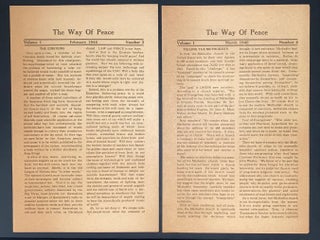Cat.No: 290249 The way of peace [two issues, vol. 1 nos. 3 and 4