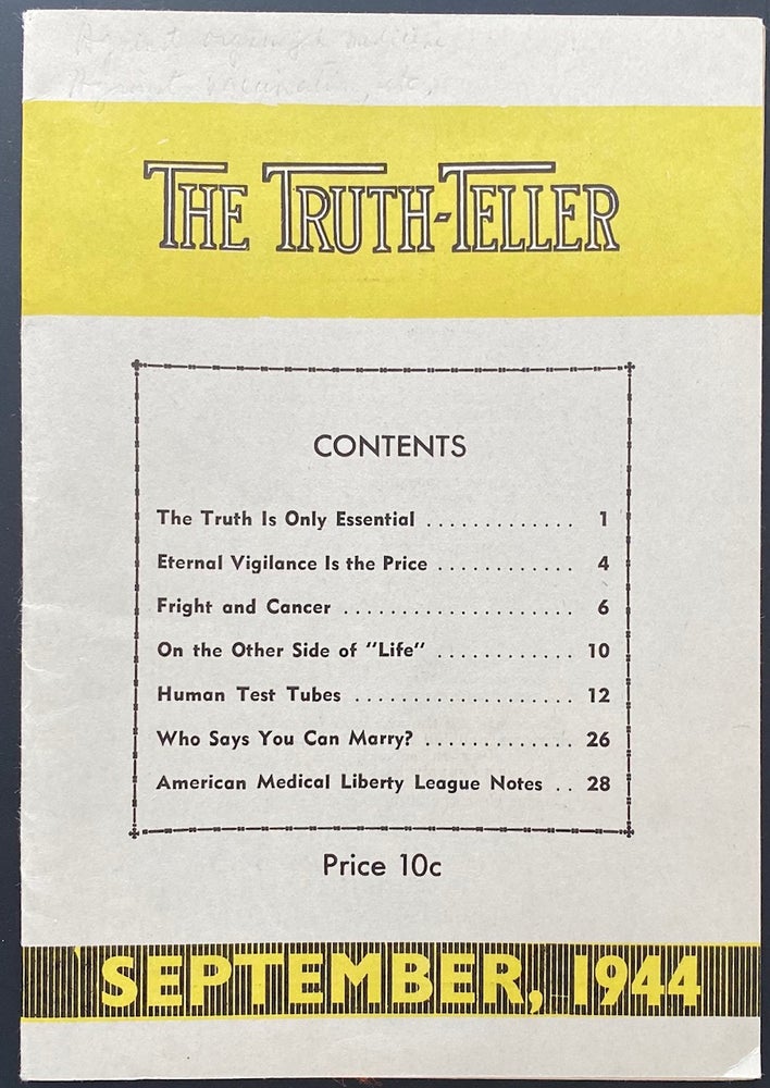 Cat.No: 290254 The Truth-Teller. 32nd year, no. 8 (September 1944)