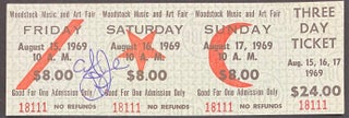 Cat.No: 290298 Woodstock Music and Art Fair [three day ticket signed by "Country Joe"...