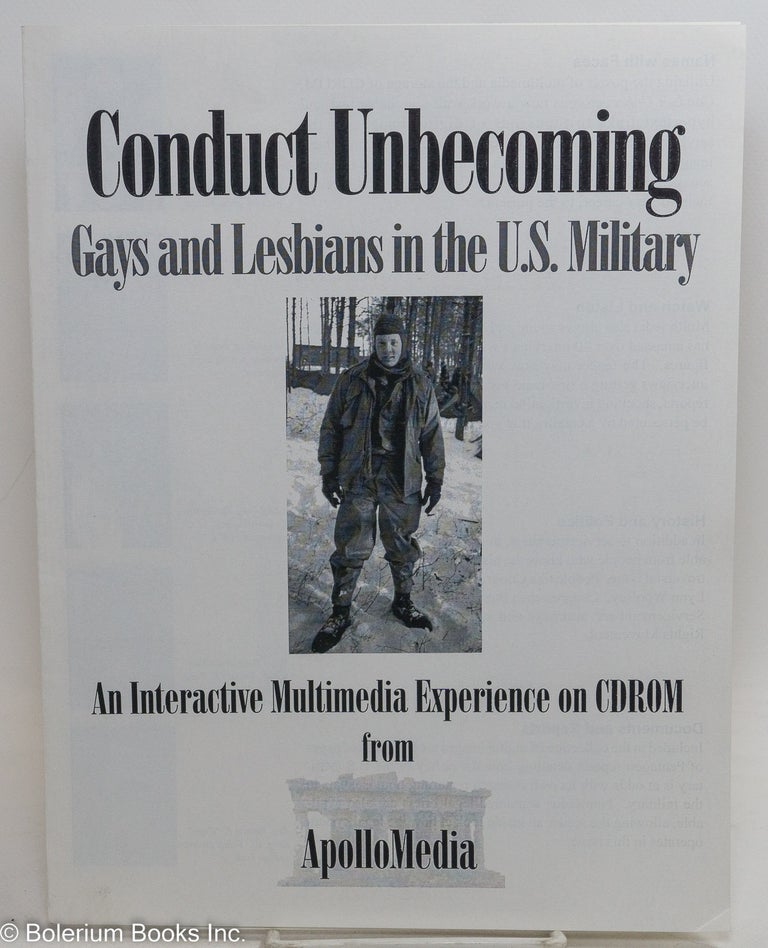 Cat.No: 290369 Conduct Unbecoming: Gays & lesbians in the U.S. Military [brochure