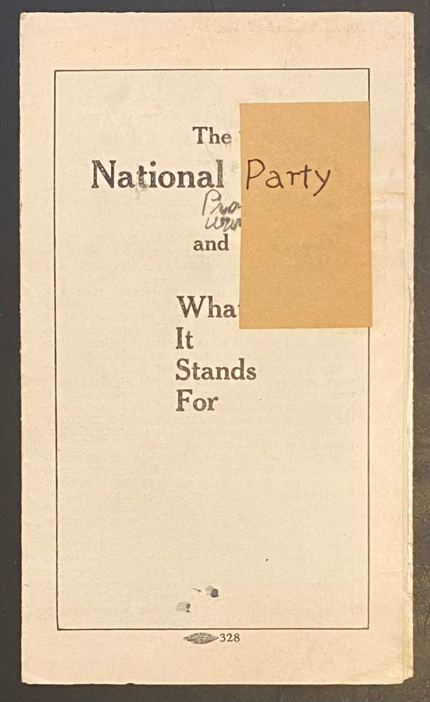 Cat.No: 290723 The National Party and what it stands for