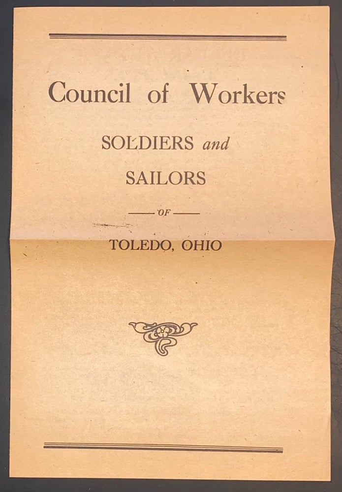 Cat.No: 290724 Council of Workers, Soldiers and Sailors of Toledo, Ohio