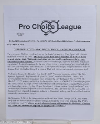 Cat.No: 290789 Pro Choice League (December 2014), reproductive freedom, equality. Bill...