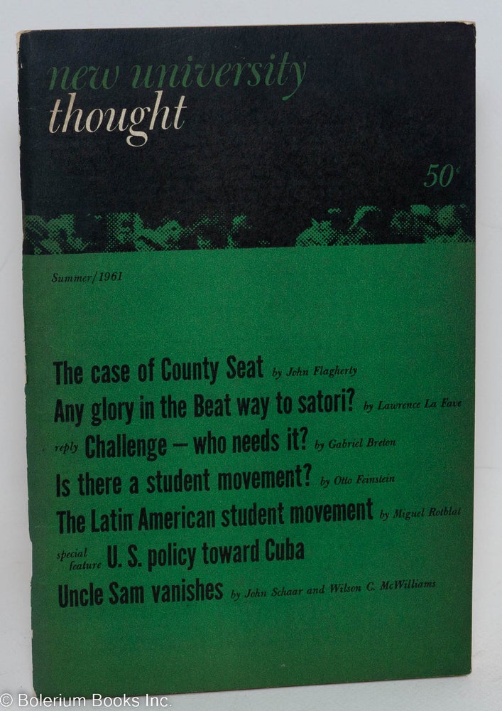 Cat.No: 290836 New University Thought: Volume 1, Number 4, Summer 1961. Nicolette Carey.