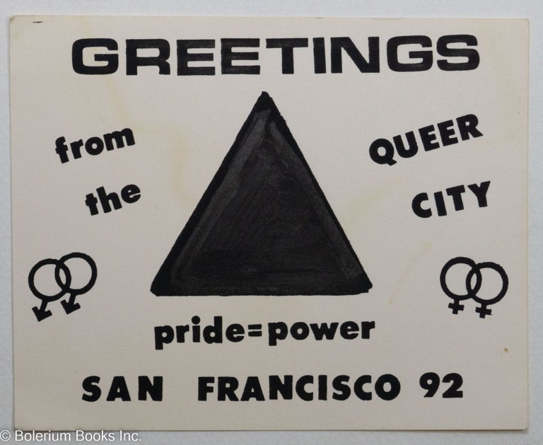 Cat.No: 290871 Greetings from the Queer City, Pride=Power, San Francisco 92 [card]