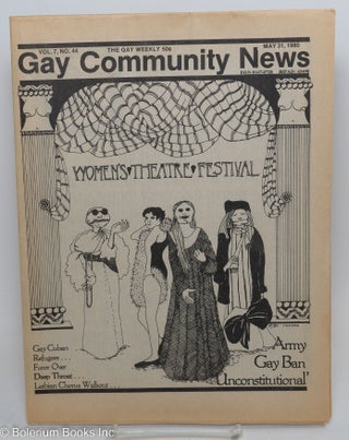 Cat.No: 290927 GCN: Gay Community News; the gay weekly; vol. 7, #44, May 31, 1980;...