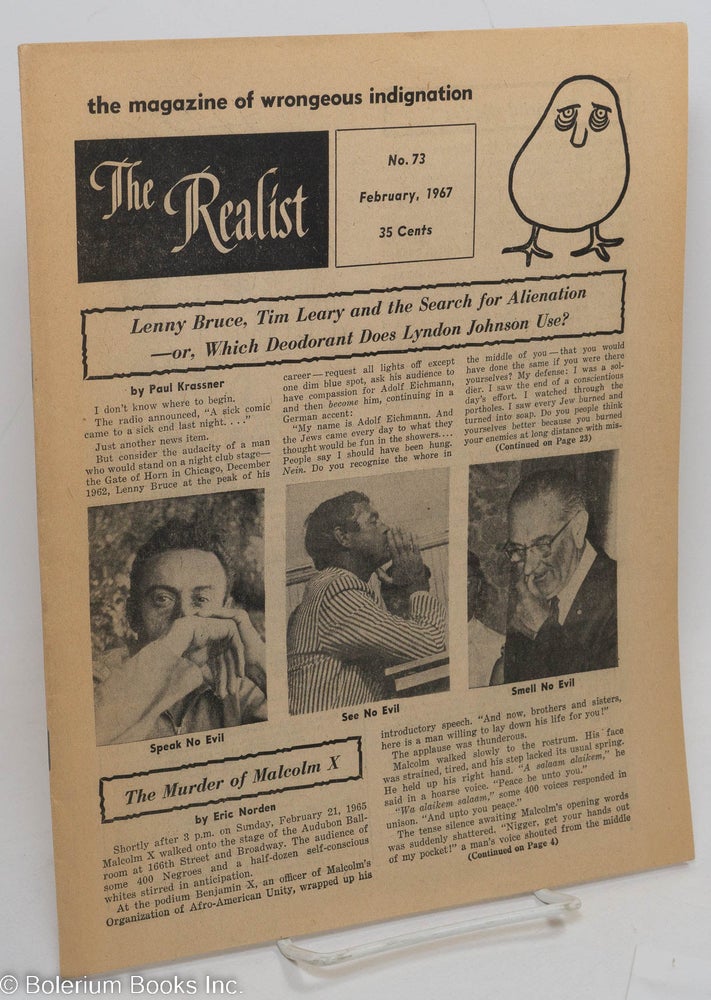 Cat.No: 291034 Realist no. 73, February, 1967: The magazine of wrongeous indignation. Malcolm X., Paul Krassner, ed.