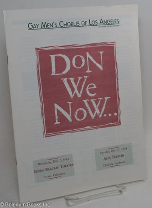 Cat.No: 291246 Gay Men's Chorus of Los Angeles presents Don We Now . . . December 7...