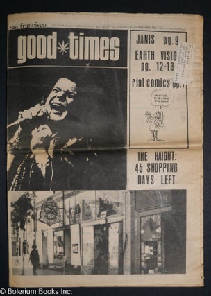 Cat.No: 291285 Good Times: vol. 3, #40, Oct. 9, 1970: Janis. Pat MacNeil Good Times...