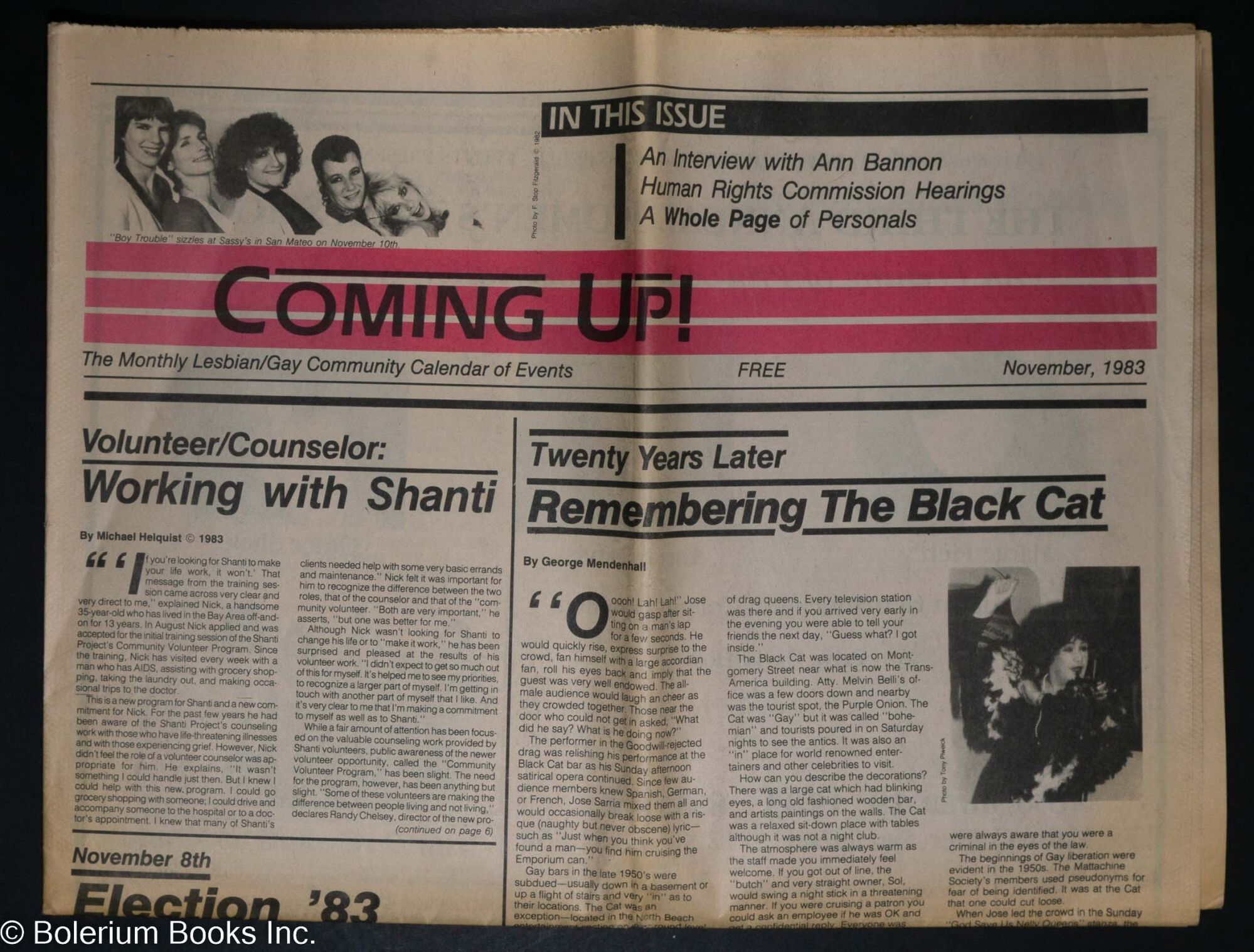 Coming Up! November 1983; Working With Shanti & Remembering the Black ...