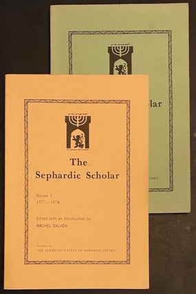 Cat.No: 291376 The Sephardic Scholar. Series 3 1977-1978 [with] Series 4 1979-1982....