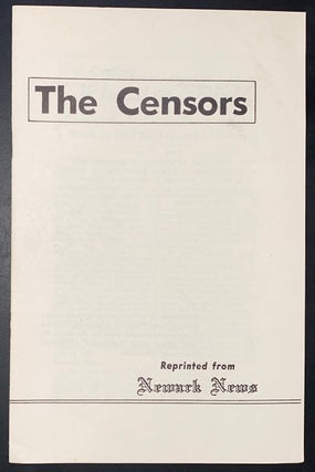 Cat.No: 291519 The Censors. Ted Hall