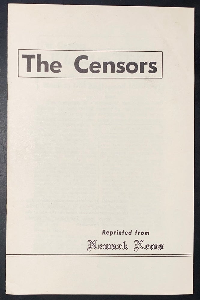 Cat.No: 291519 The Censors. Ted Hall.