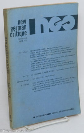 Cat.No: 291641 New German Critique: An Interdisciplinary Journal of German Studies ,...