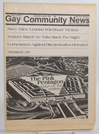 Cat.No: 291668 GCN: Gay Community News; the weekly for lesbians and gay males; vol. 8,...