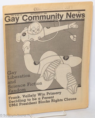 Cat.No: 291679 GCN: Gay Community News; the weekly for lesbians and gay males; vol. 8,...