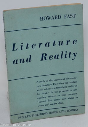 Cat.No: 291723 Literature and reality. Howard Fast