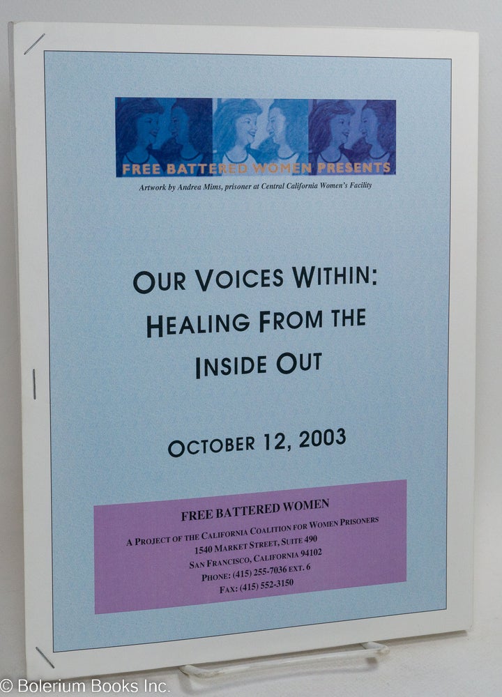 Cat.No: 291791 Our voices within: healing from the inside out, October 12, 2003