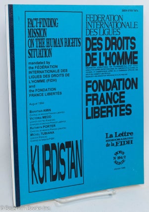 Cat.No: 291821 Fact-finding mission on the human rights situation; Kurdistan. Bakhtiar...