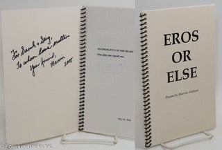Cat.No: 291972 Eros or Else: poems [inscribed & signed]. Marvin Adelson