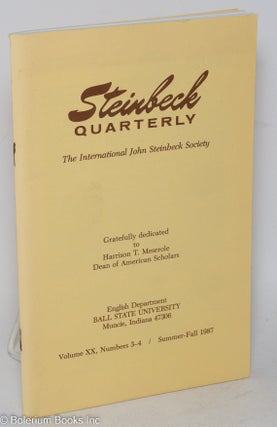 Cat.No: 292152 Steinbeck Quarterly: the International John Steinbeck Society; vol. 20, #3...