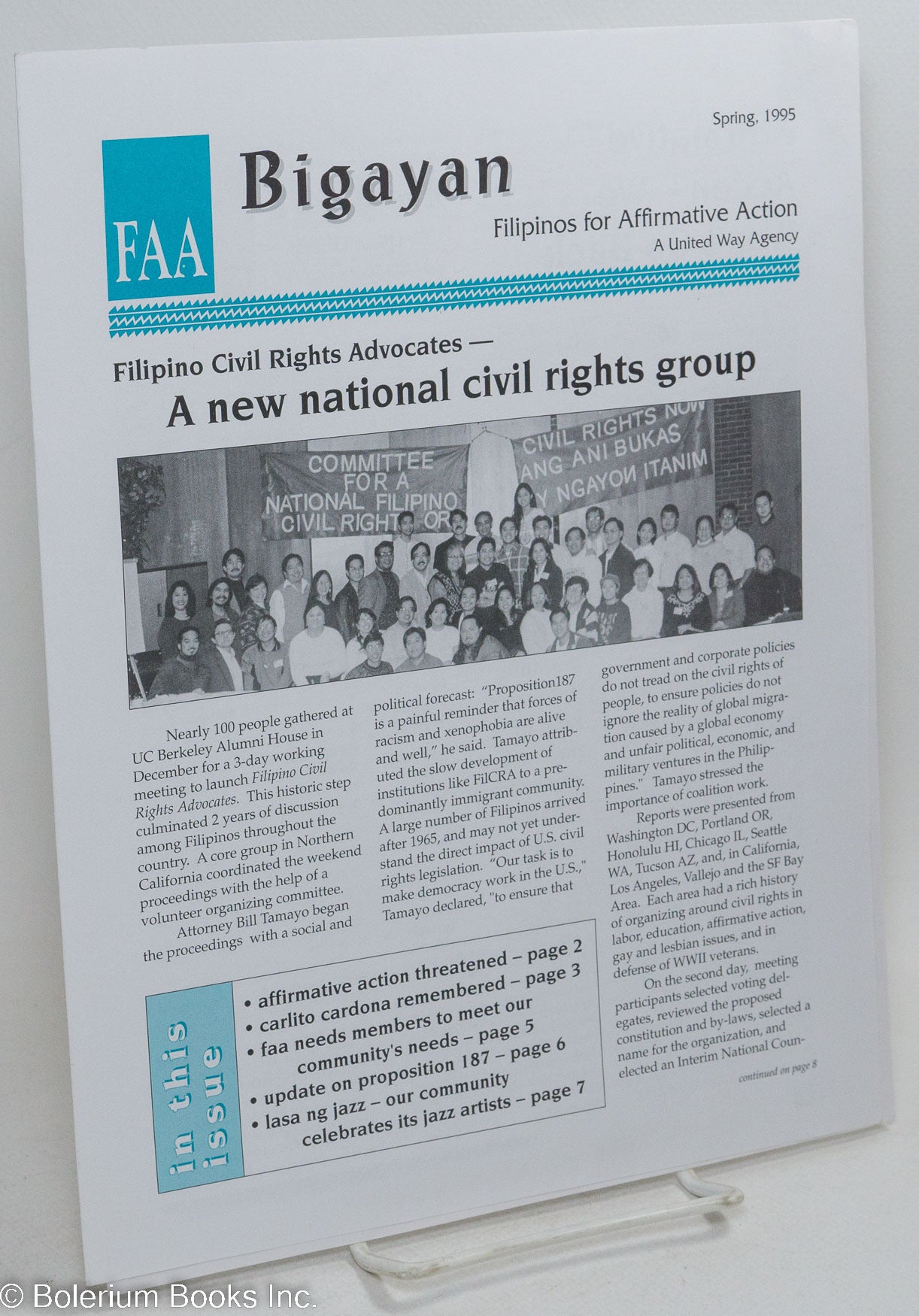 Bigayan: Filipinos for Affirmative Action Newsletter: Spring 1995 ...