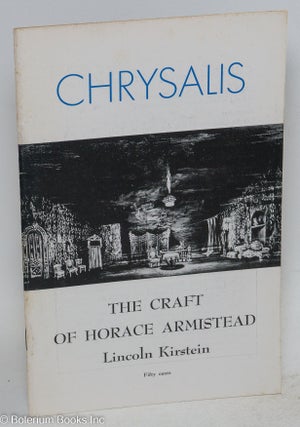 Cat.No: 292330 Chrysalis–the Pocket Review of the Arts. Vol. X, nos. 1-2: The Craft of...