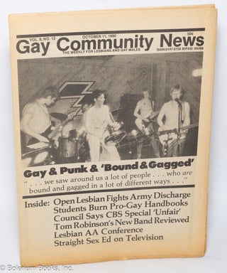 Cat.No: 292356 GCN: Gay Community News; the weekly for lesbians and gay males; vol. 8,...