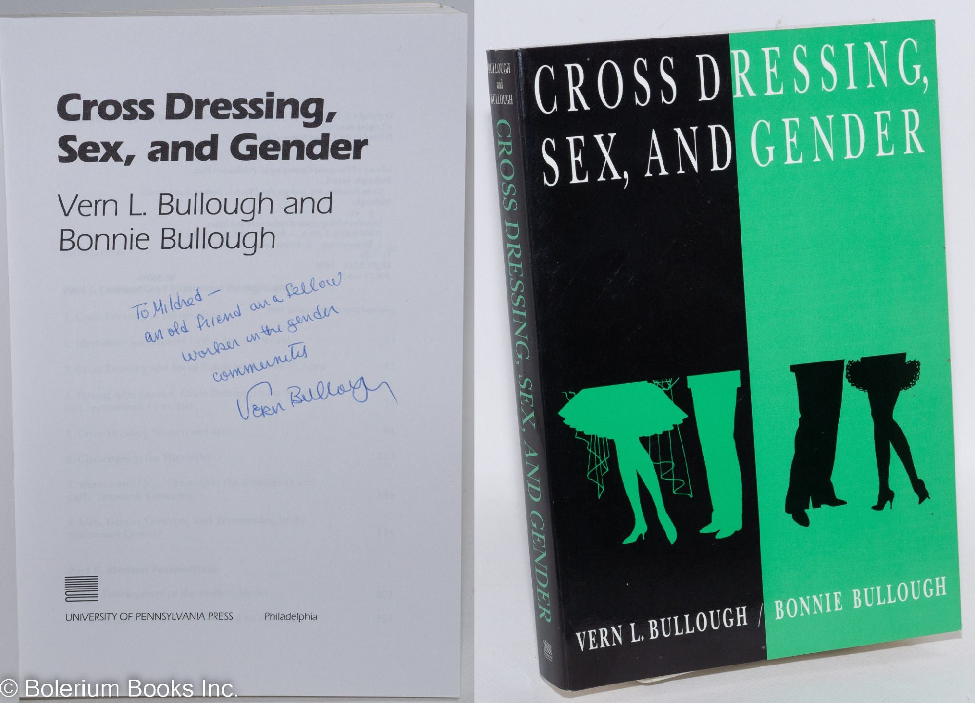 Cross Dressing, Sex, and Gender inscribed and signed Vern L