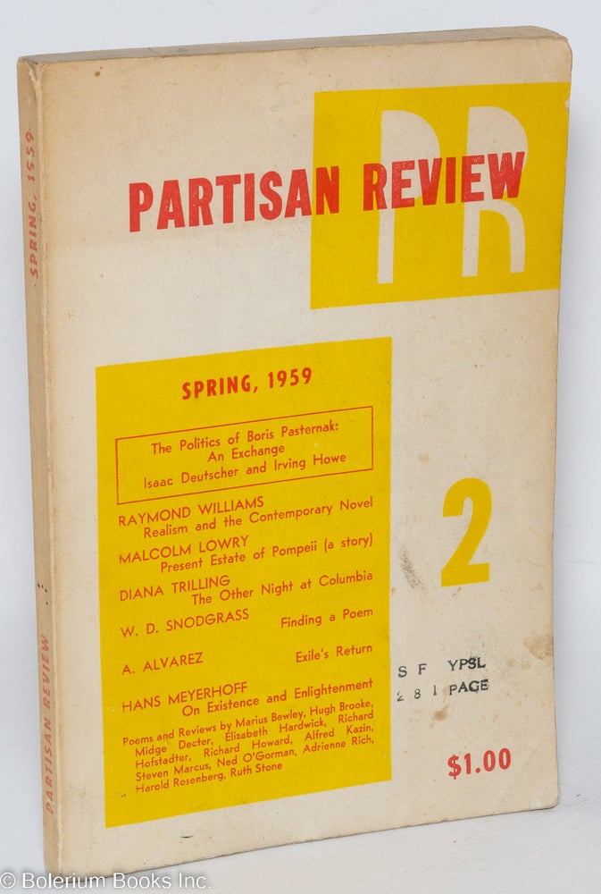 Cat.No: 292638 Partisan Review; Vol. 26, No. 2 Spring 1959. William Phillips, Philip Rahv, Linda Wolfe Lionel Trilling.