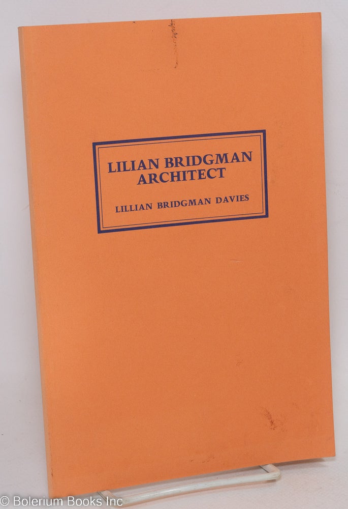 Cat.No: 292719 Lilian Bridgman, Architect. Lilian Bridgman Davies.