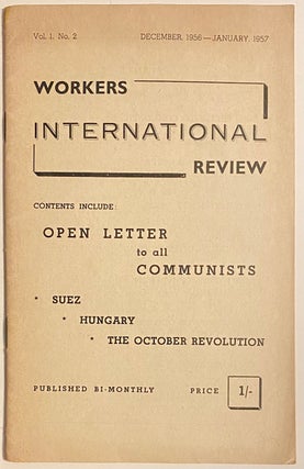 Cat.No: 292746 Workers International Review. Vol. 1 no. 2 (December 1956-January 1957