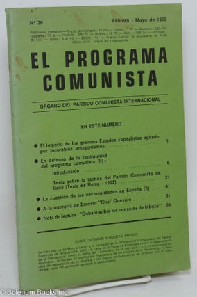 Cat.No: 292807 El Programa Comunista. No. 26 (Febrero - Mayo de 1978