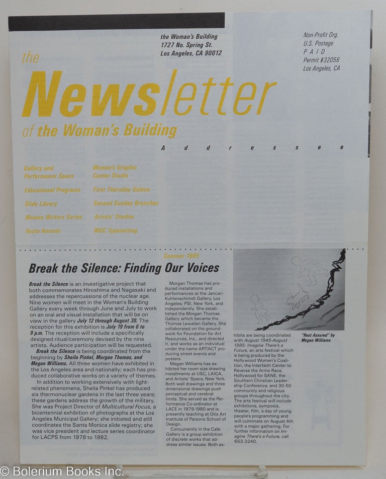 Cat.No: 292832 The Newsletter of the Woman's Building: Summer 1985