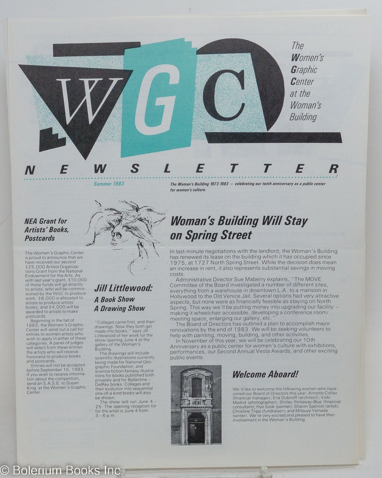 Cat.No: 292840 WGC: The Women's Graphic Center Newsletter; Summer 1983