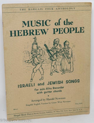 Cat.No: 293104 Music of the Hebrew People; Israeli and Jewish Songs - for solo Alto...