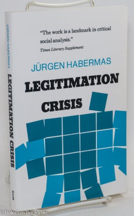 Cat.No: 293393 Legitimation Crisis. Jürgen Habermas, Thomas McCarthy