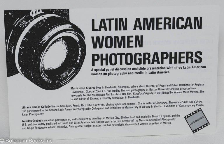 Cat.No: 293432 Latin American Women Photographers: A special panel discussion and slide presentation with three Latin American women on photography and media in Latin America [postcard]