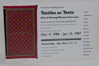 Cat.No: 293612 The Woman's Building presents Textiles as Text: Arts of Hmong Women from...